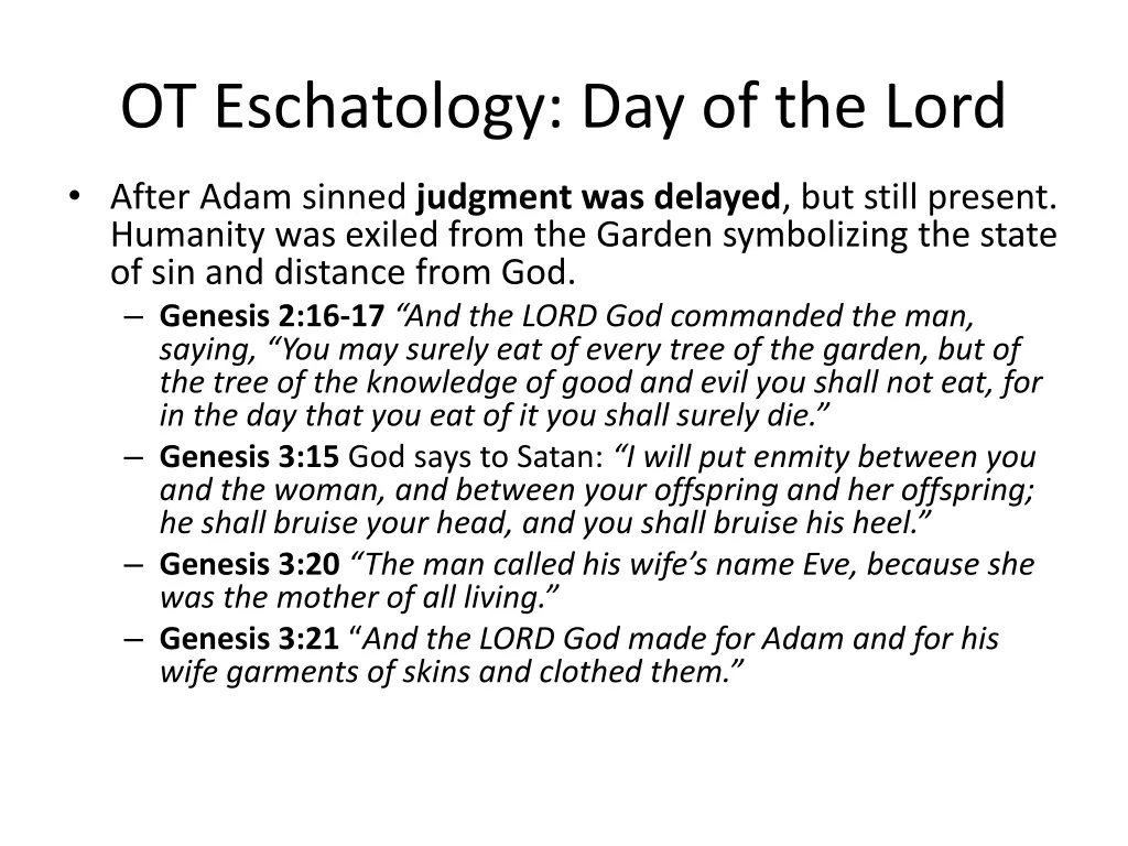 ot eschatology day of the lord