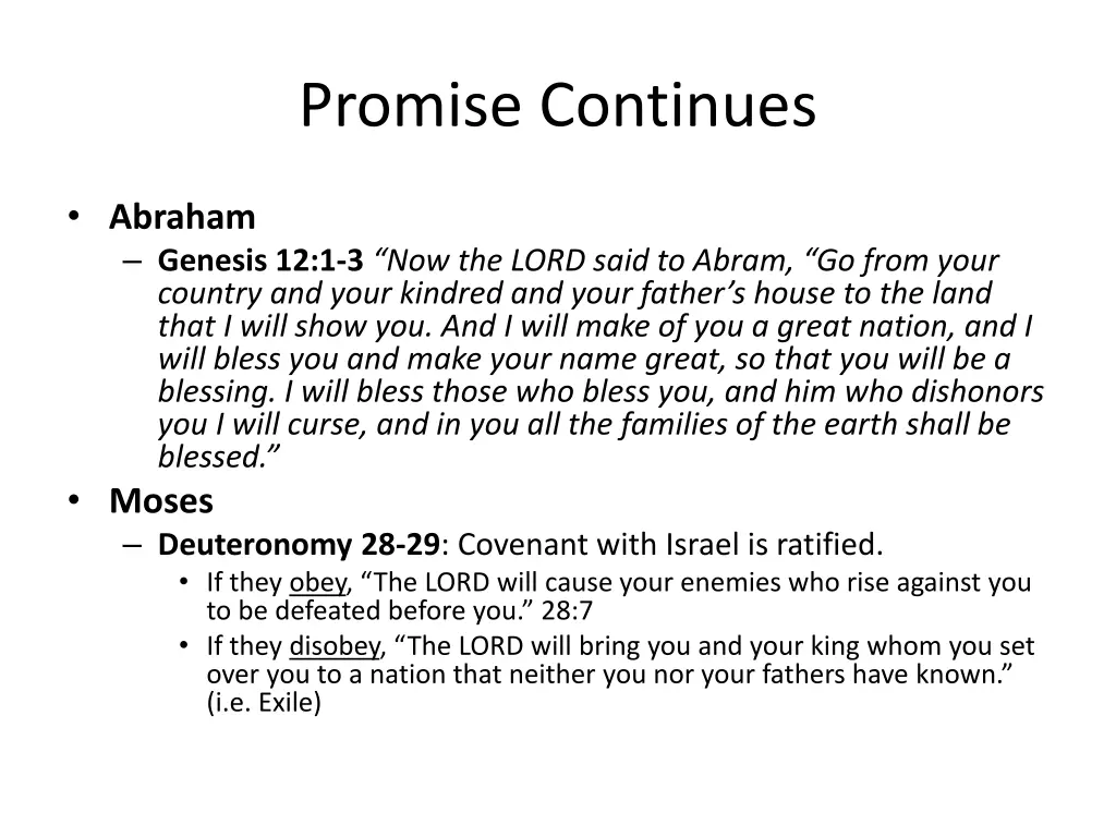 promise continues