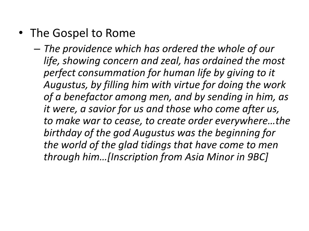 the gospel to rome the providence which