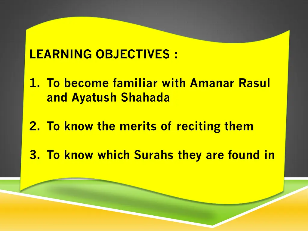 learning objectives