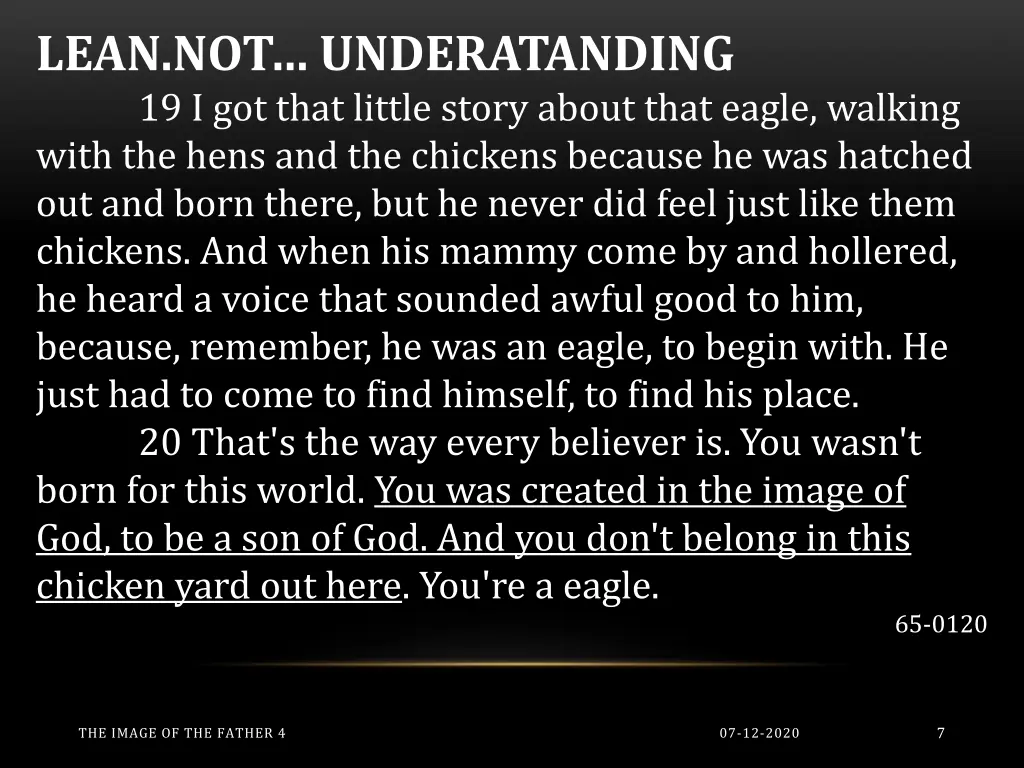 lean not underatanding 19 i got that little story
