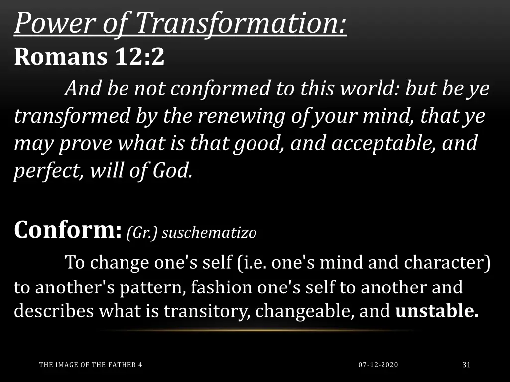 power of transformation romans