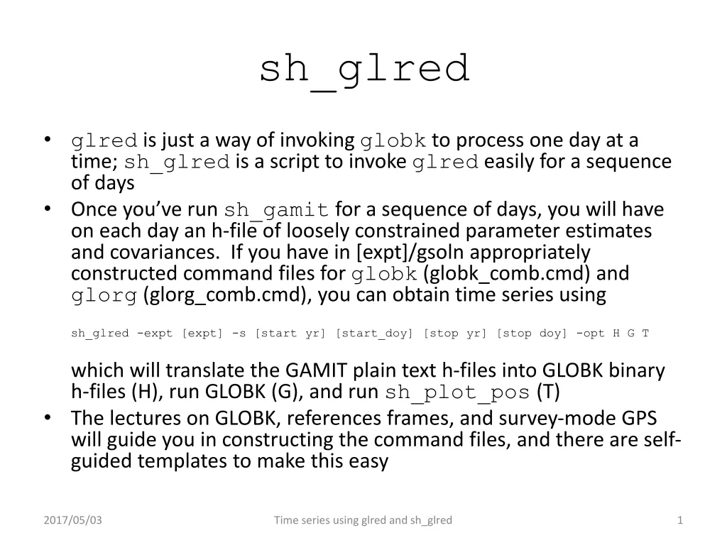 sh glred