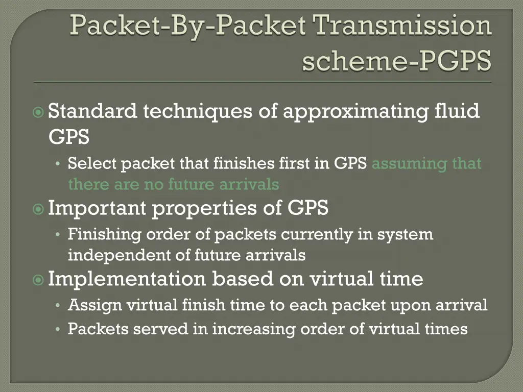 standard techniques of approximating fluid