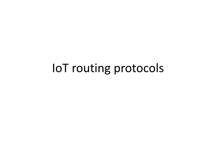 iot routing protocols