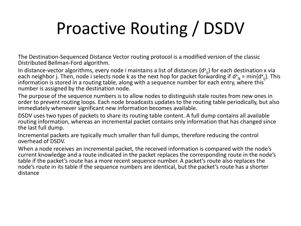 proactive routing dsdv