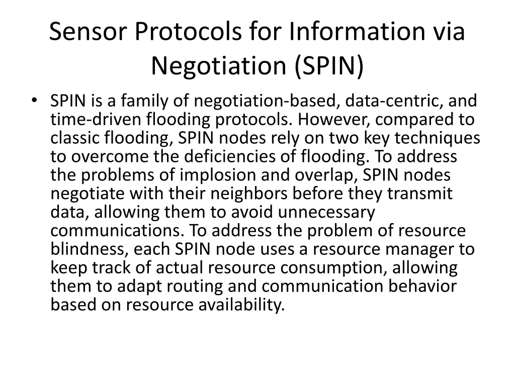 sensor protocols for information via negotiation