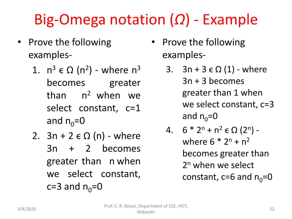 big omega notation example