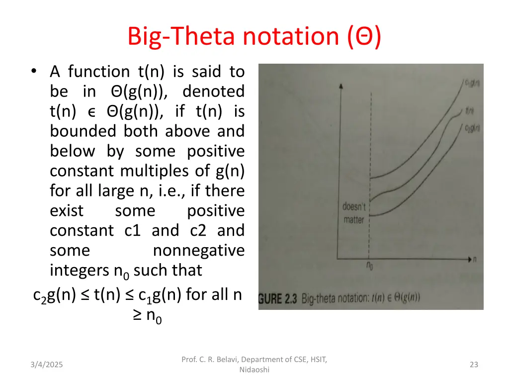 big theta notation a function t n is said