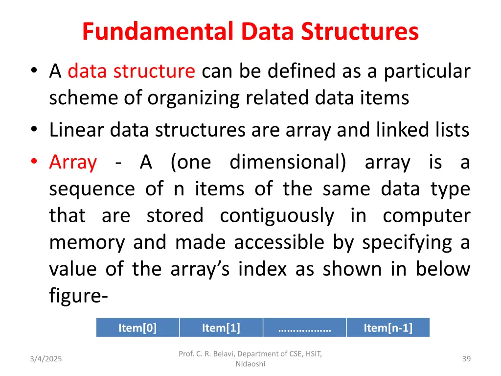 fundamental data structures a data structure