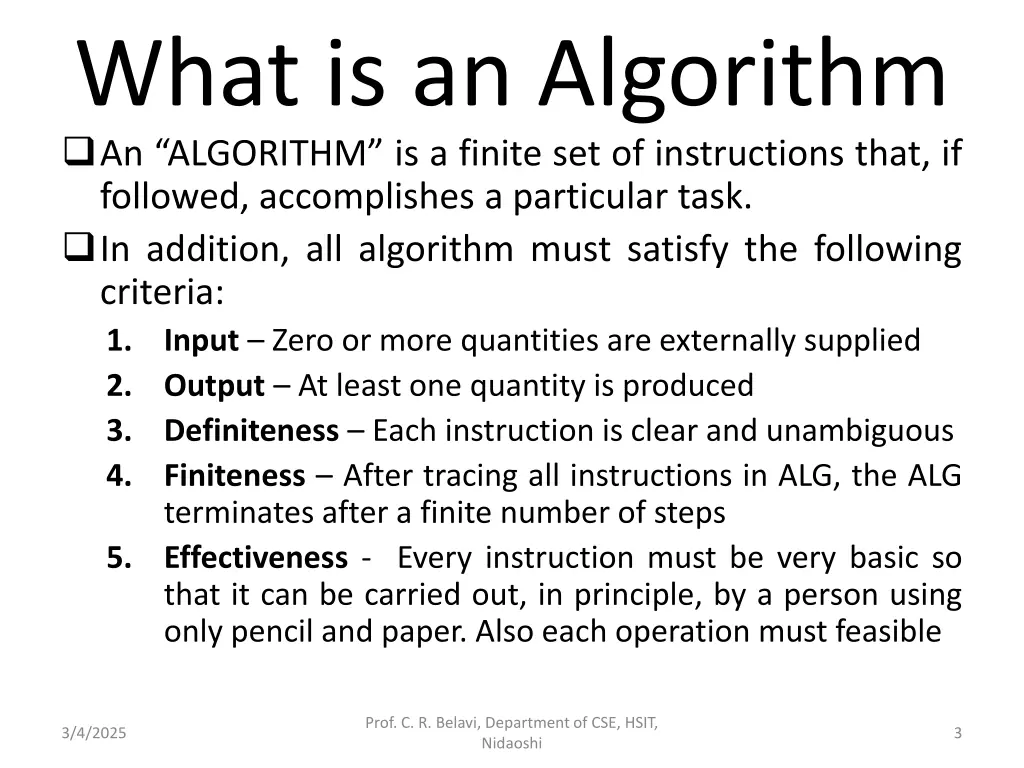what is an algorithm an algorithm is a finite