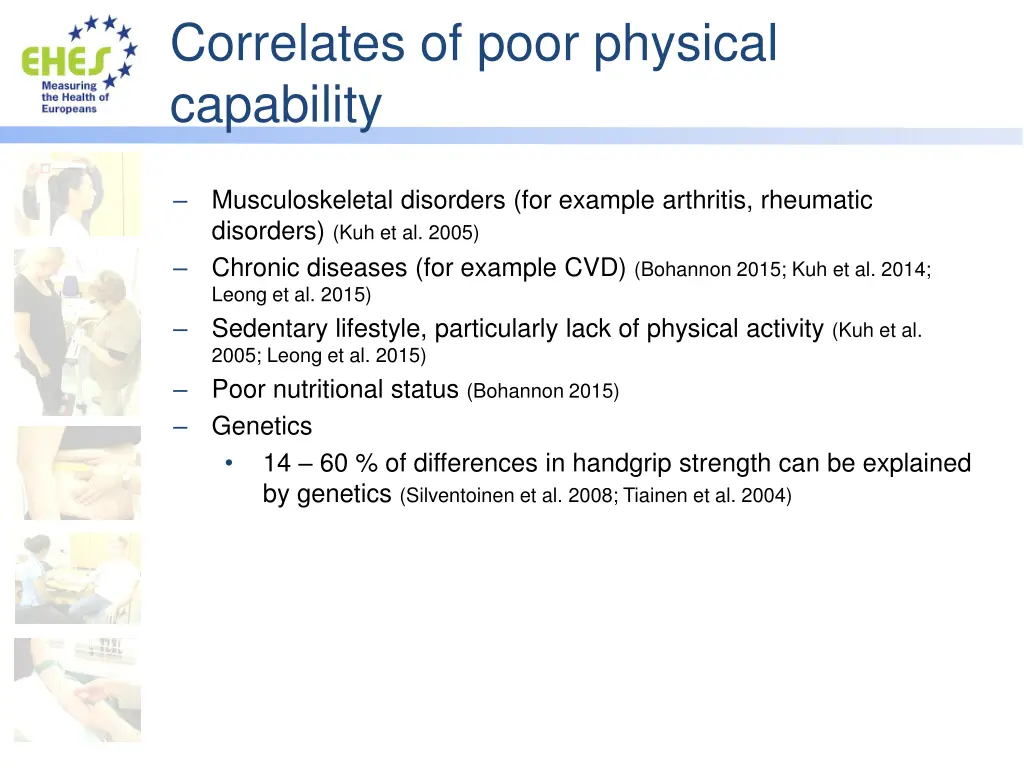 correlates of poor physical capability