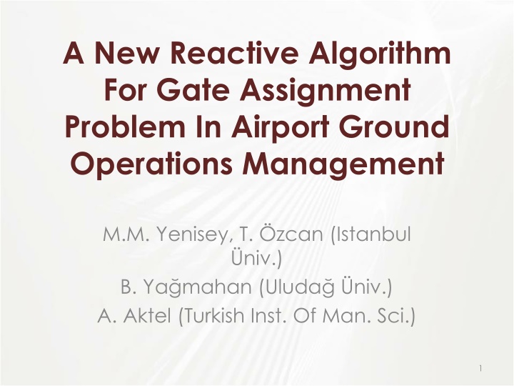 a new reactive algorithm for gate assignment
