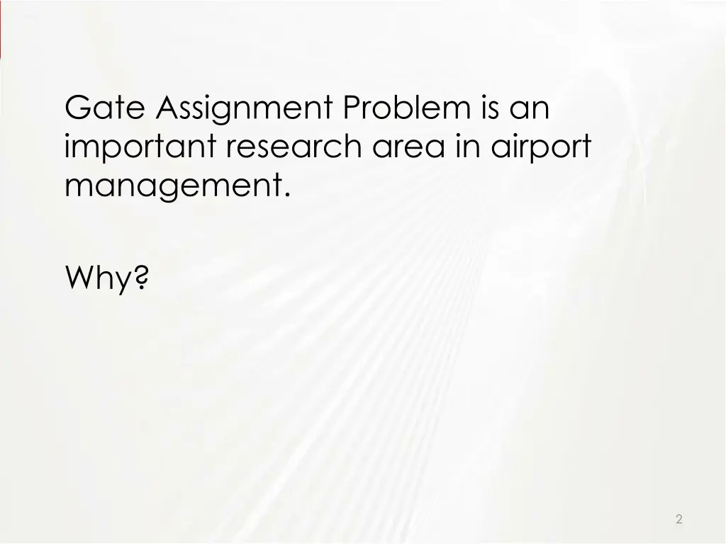gate assignment problem is an important research