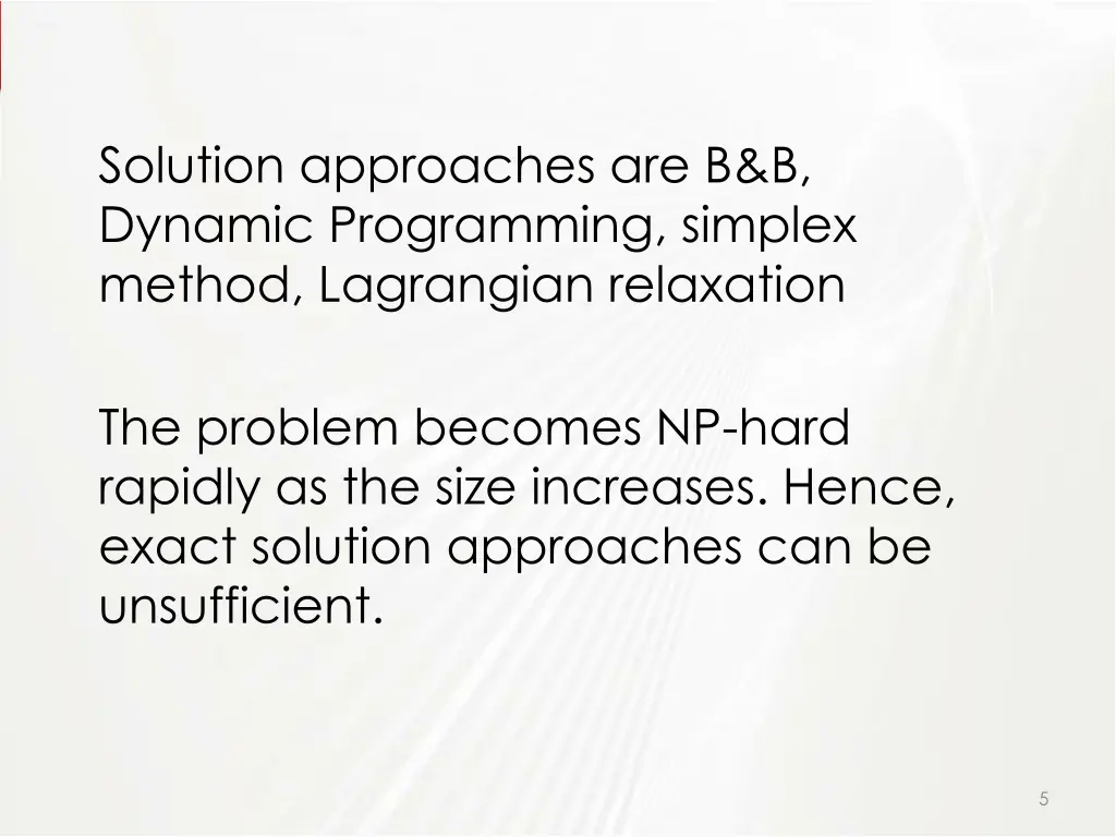 solution approaches are b b dynamic programming