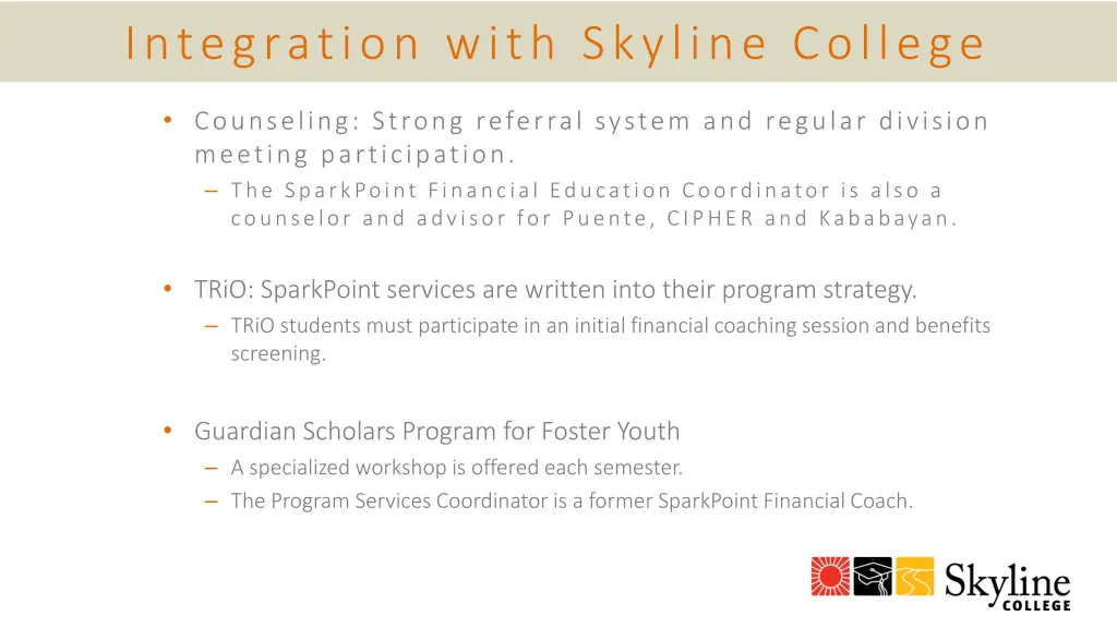 integration with skyline college 1