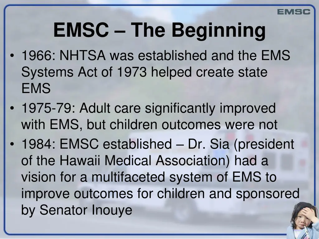 emsc the beginning 1966 nhtsa was established