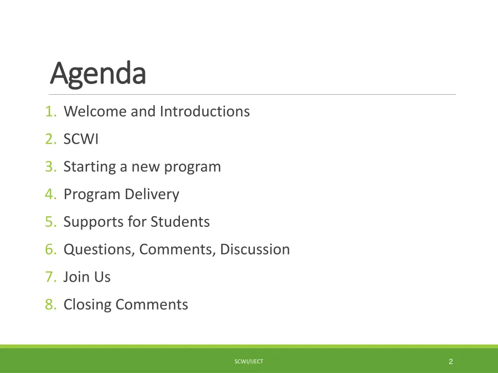 agenda agenda