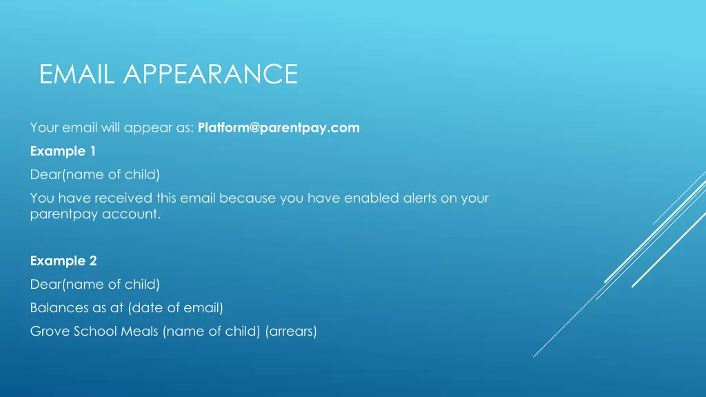 email appearance