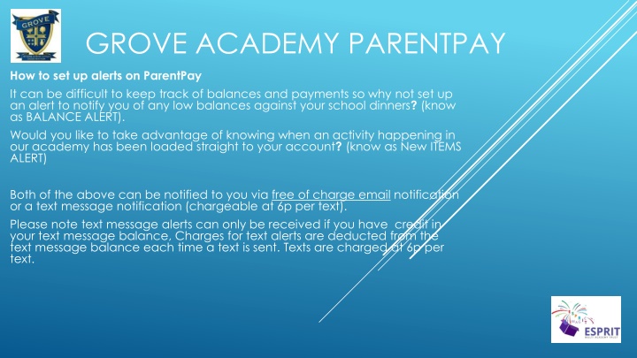 grove academy parentpay