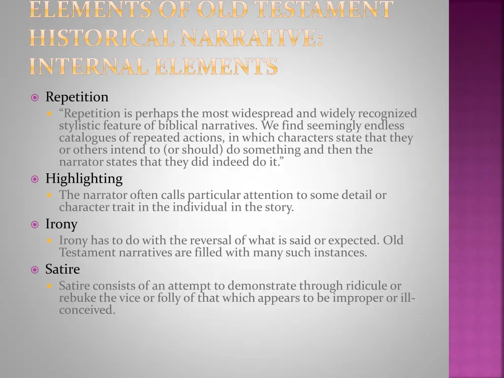 elements of old testament historical narrative 5