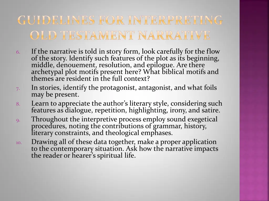 guidelines for interpreting old testament 1
