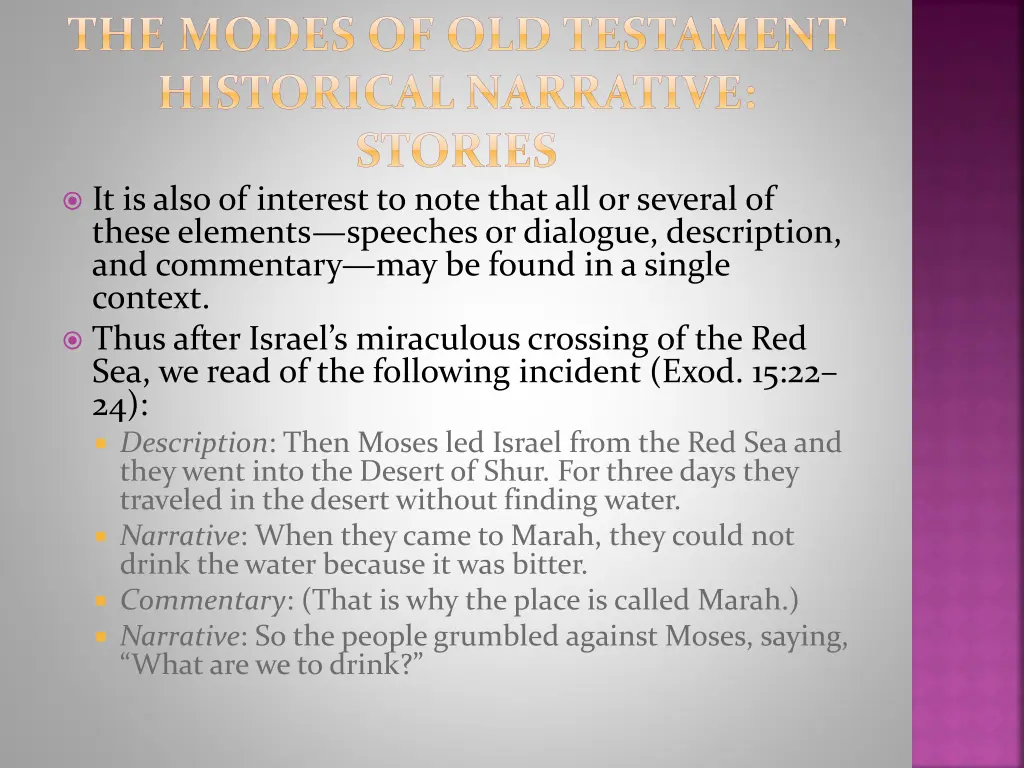 the modes of old testament historical narrative 2