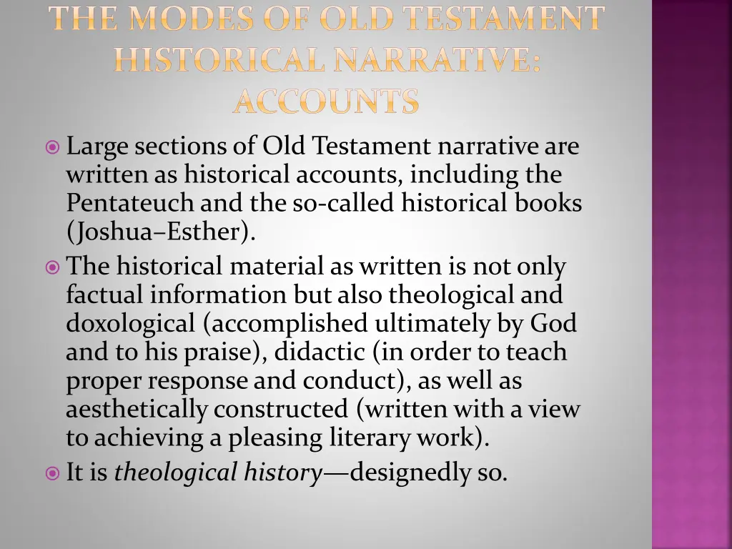 the modes of old testament historical narrative 3