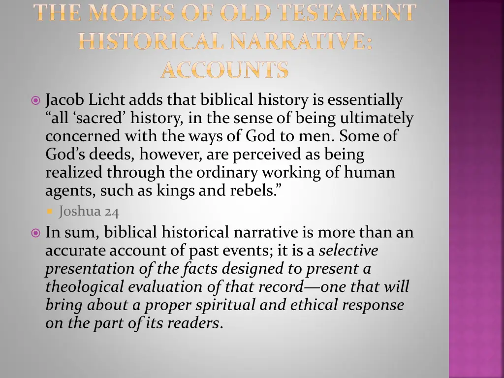 the modes of old testament historical narrative 4