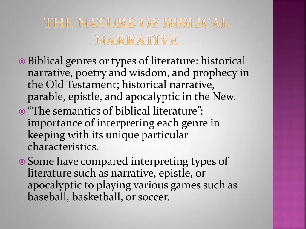 the nature of biblical narrative