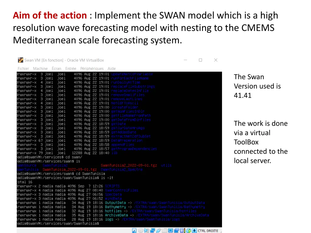 aim of the action implement the swan model which
