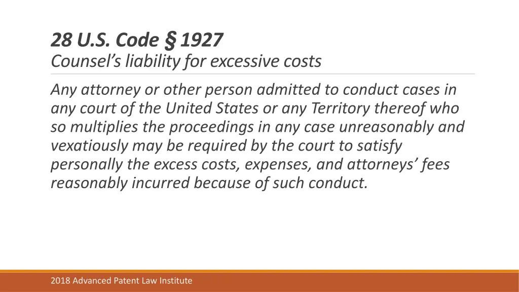 28 u s code 1927 counsel s liability