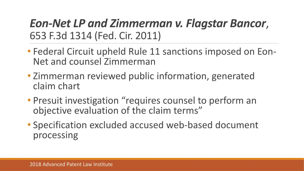 eon net lp and zimmerman v flagstar bancor