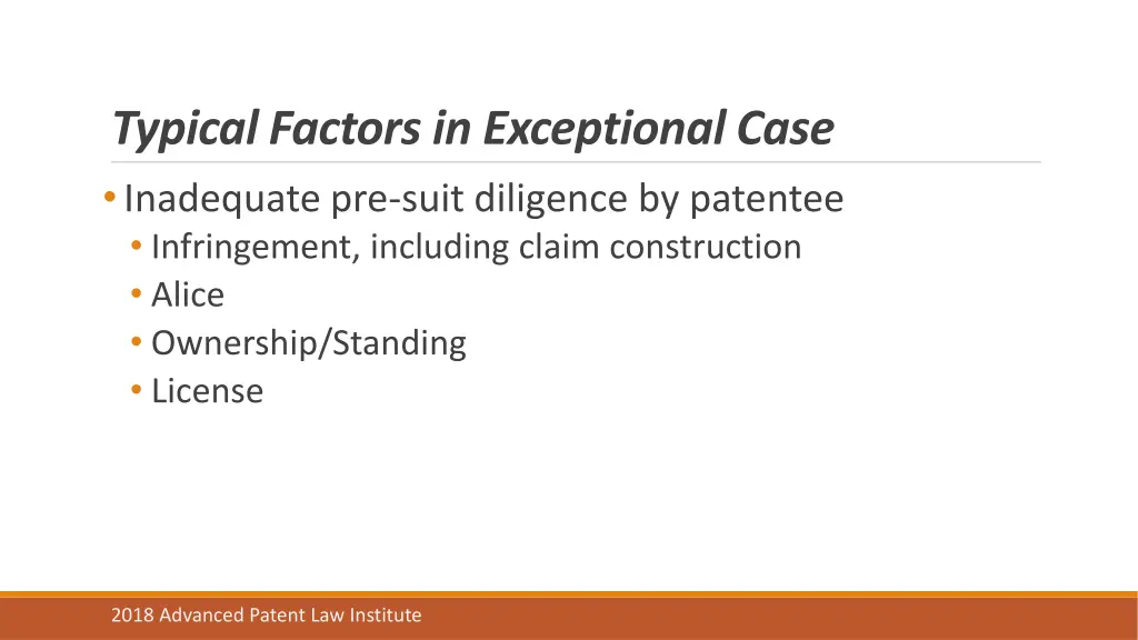 typical factors in exceptional case inadequate