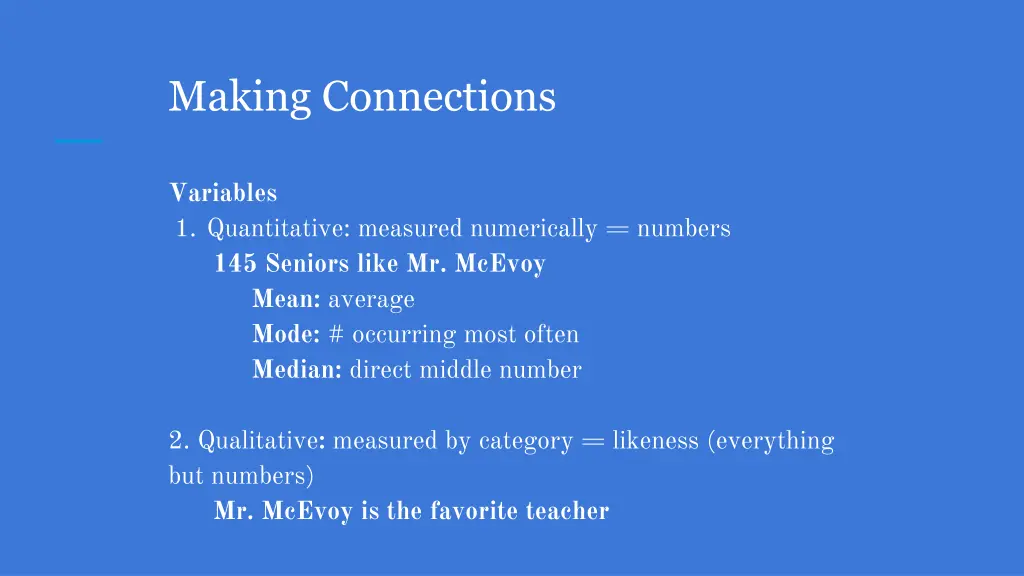 making connections