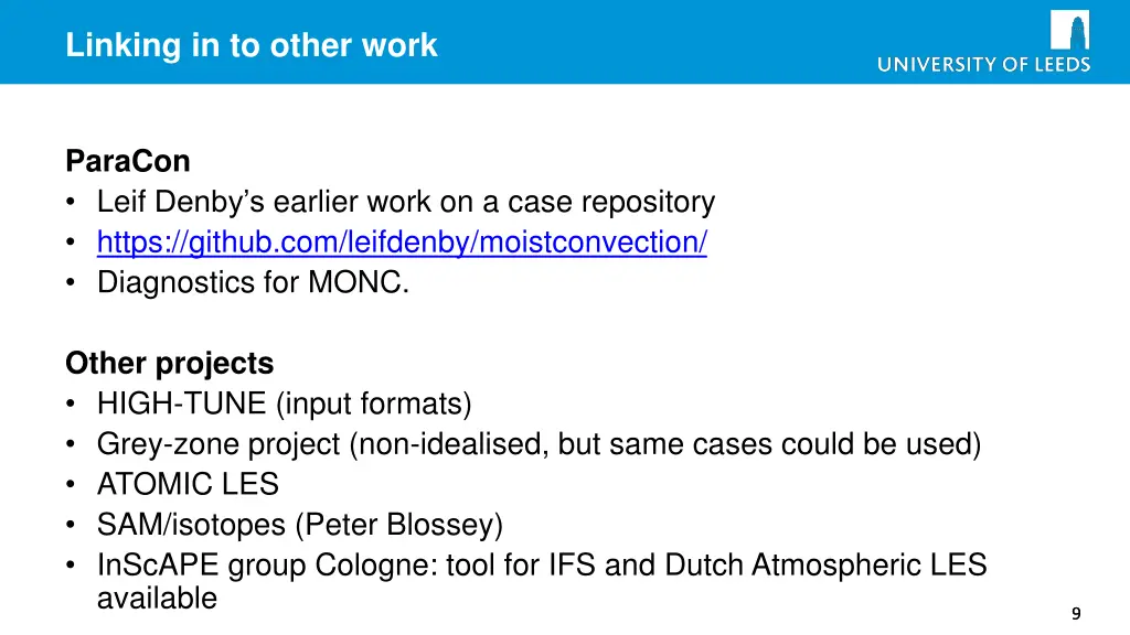 linking in to other work