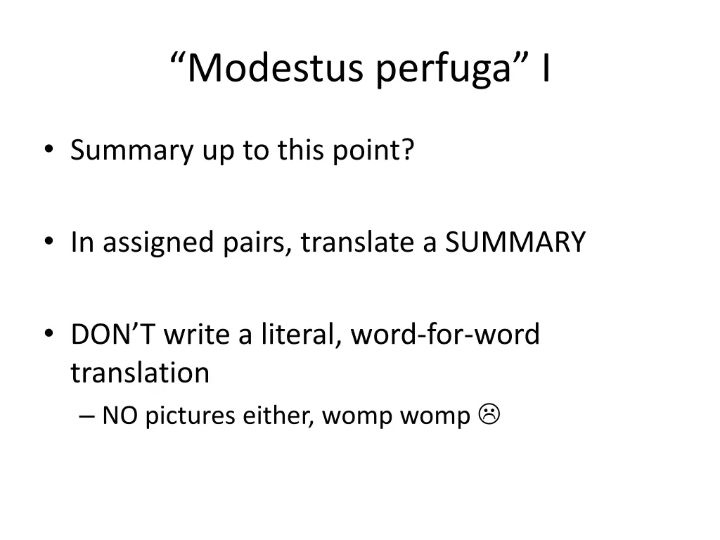 modestus perfuga i