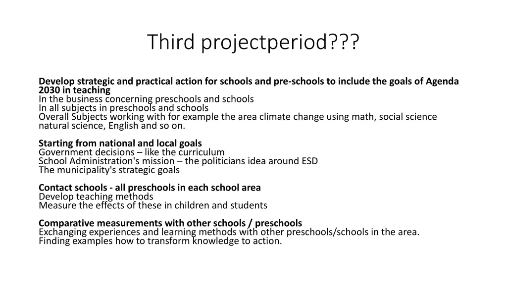 third projectperiod