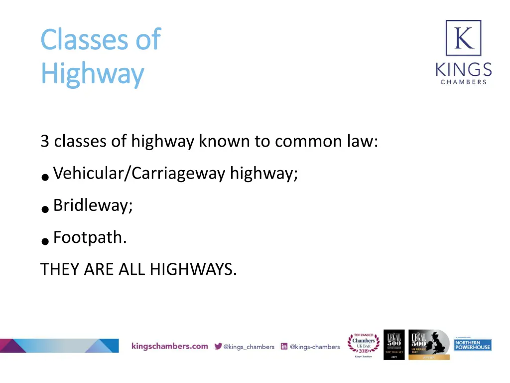 classes of classes of highway highway