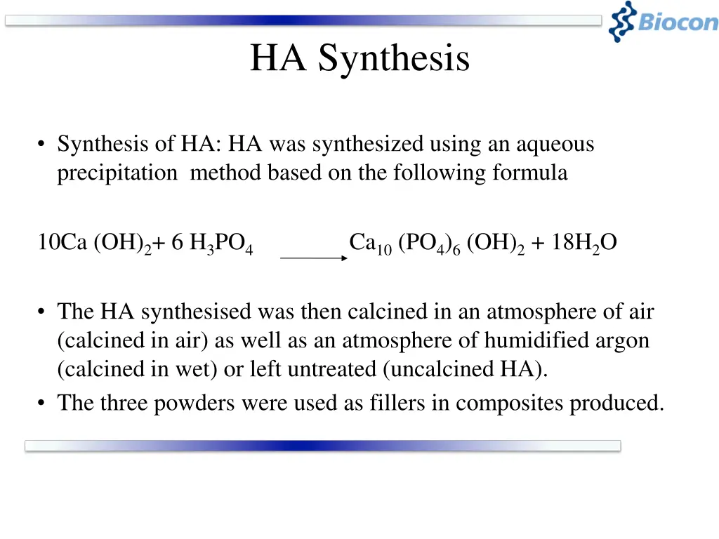 ha synthesis