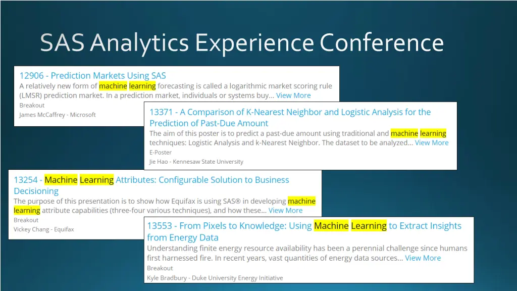 sas analytics experience conference