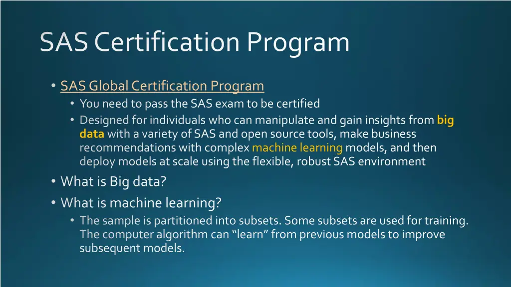 sas certification program 1