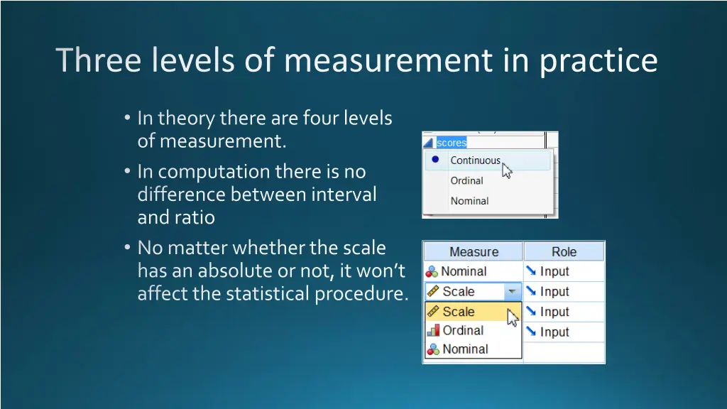 three levels of measurement in practice