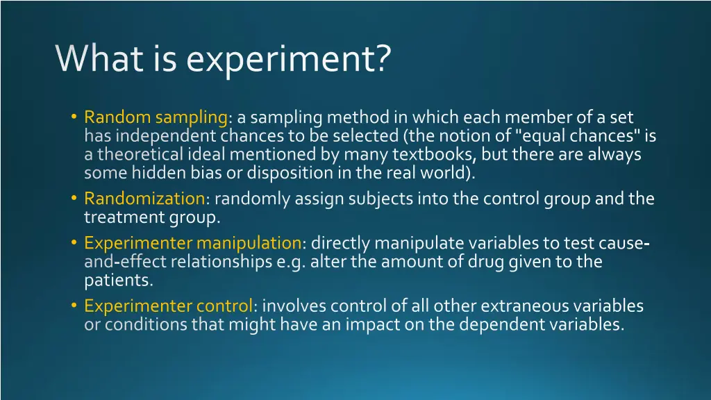 what is experiment