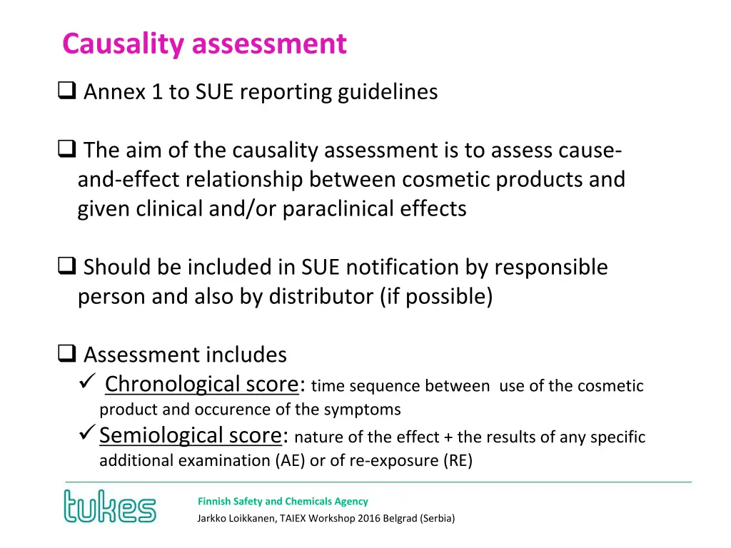 causality assessment