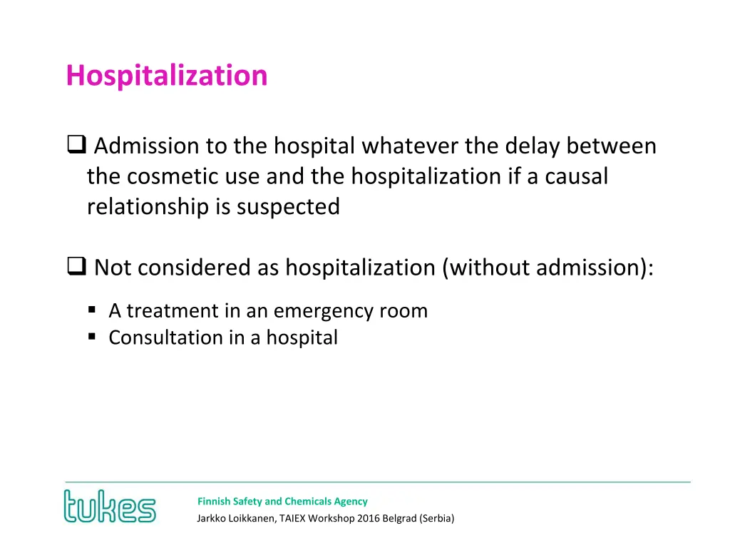 hospitalization