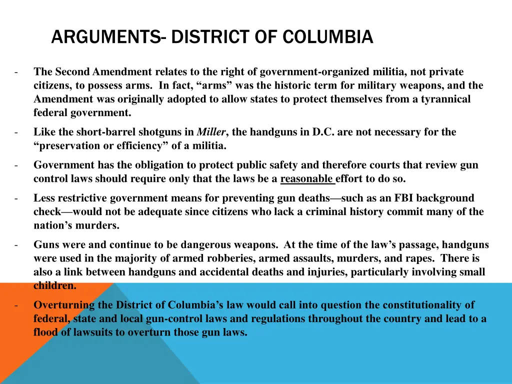 arguments district of columbia