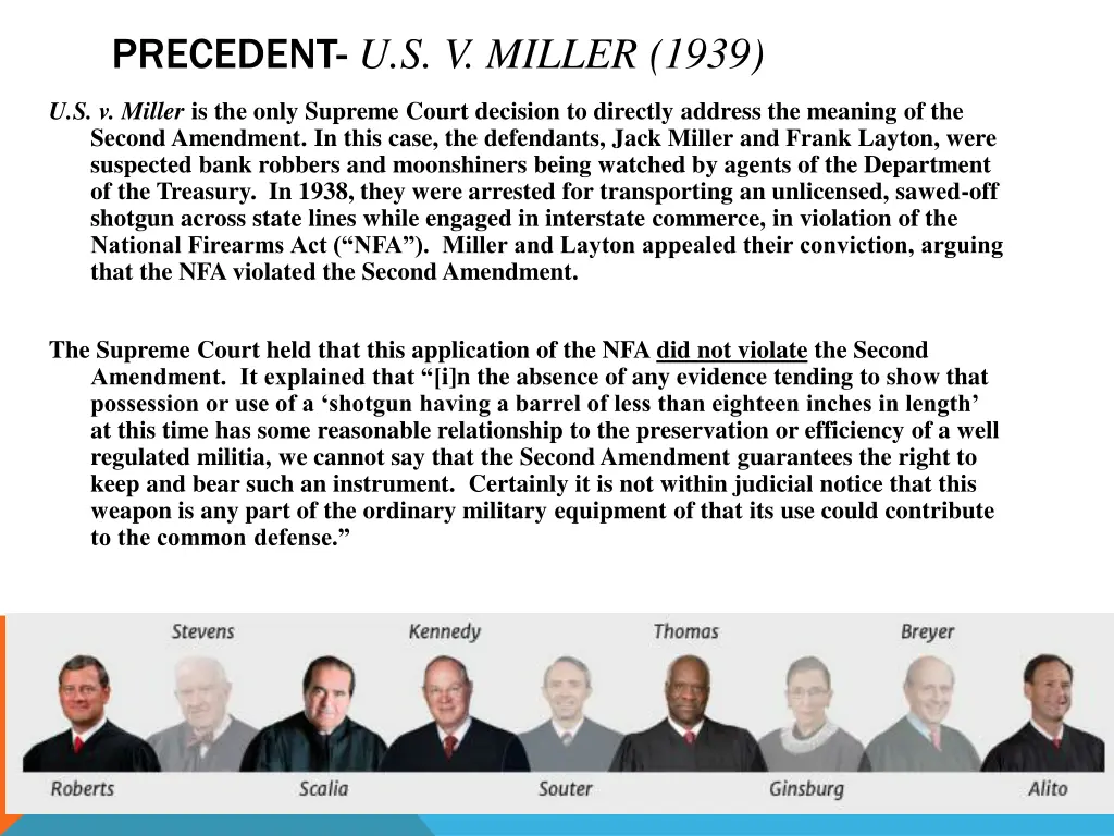 precedent u s v miller 1939