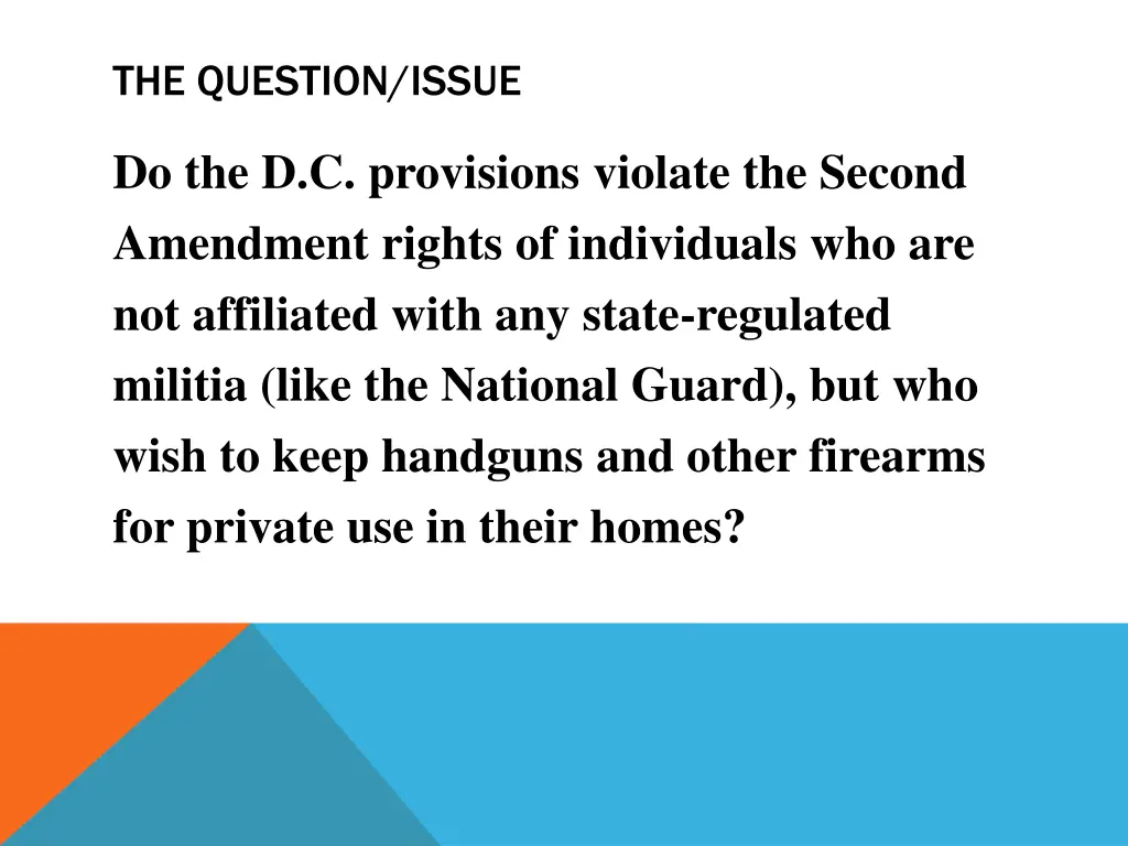 the question issue