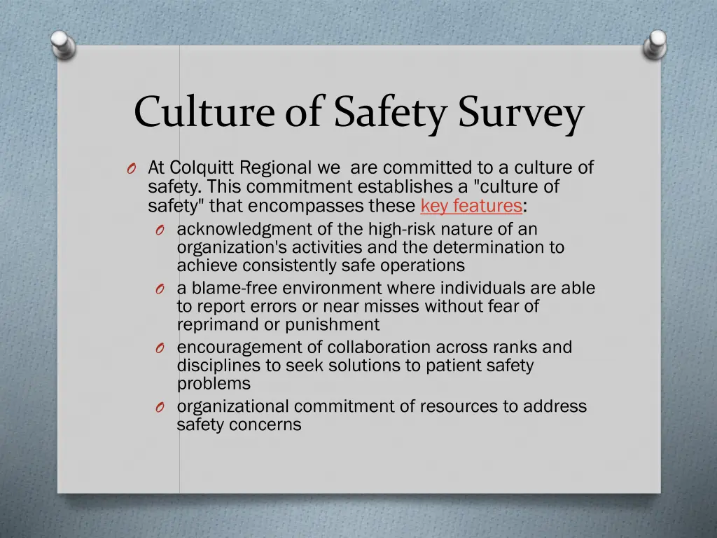 culture of safety survey 2